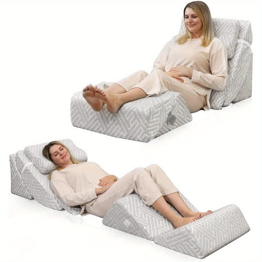 Adjustable Memory Foam Wedge Pillow for Back and Leg Support