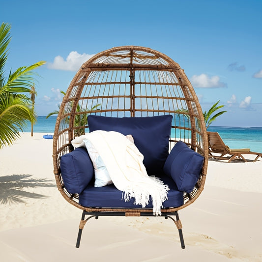 Stylish Handwoven Wicker Chair for Outdoor Relaxation and Comfort