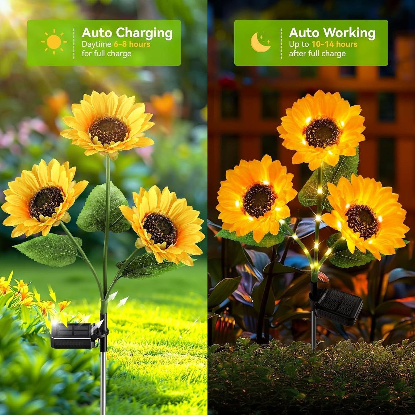 Solar Sunflower Lights for Outdoor Garden and Party Decor