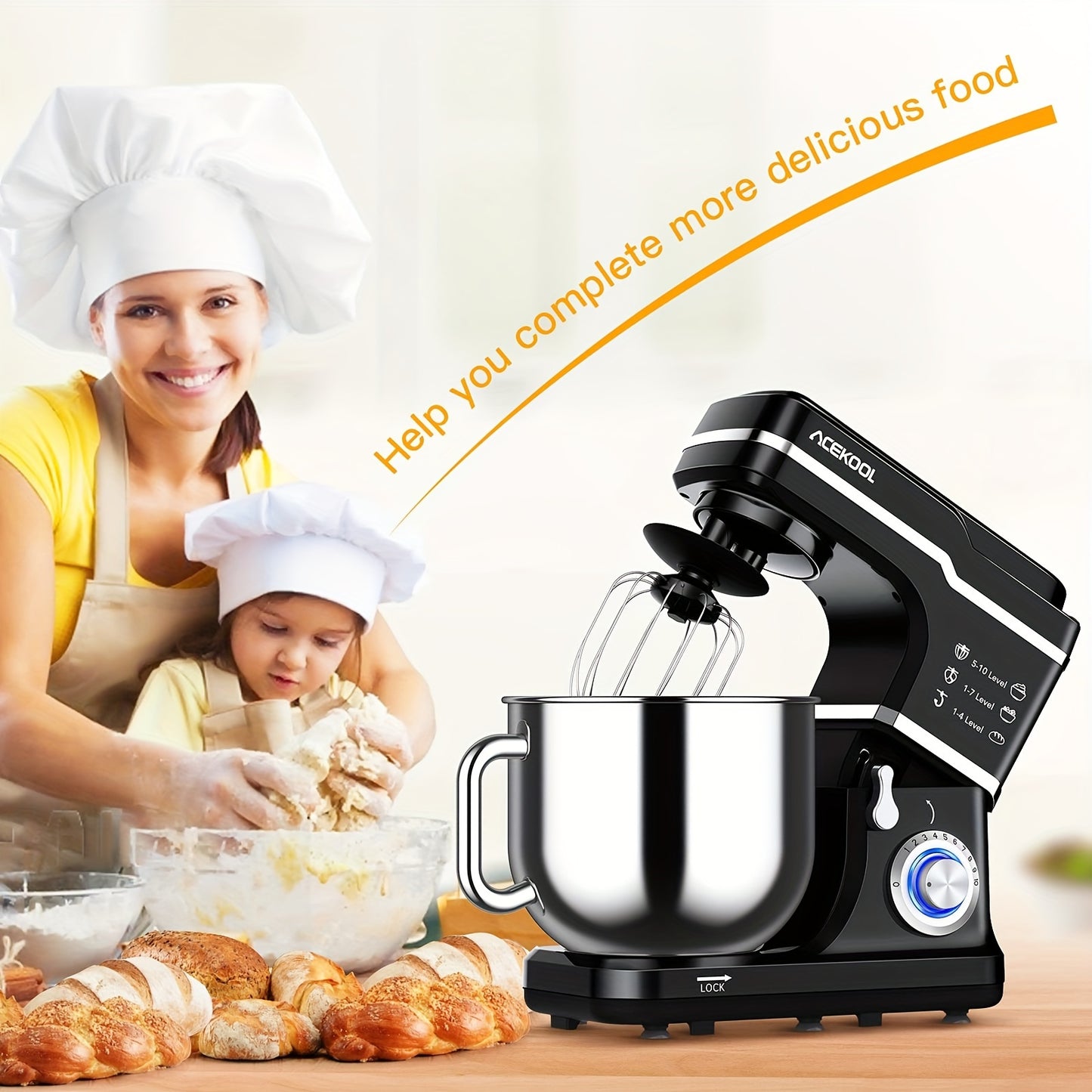 Cuisinaid 10-Speed Stand Mixer With Stainless Steel Bowl