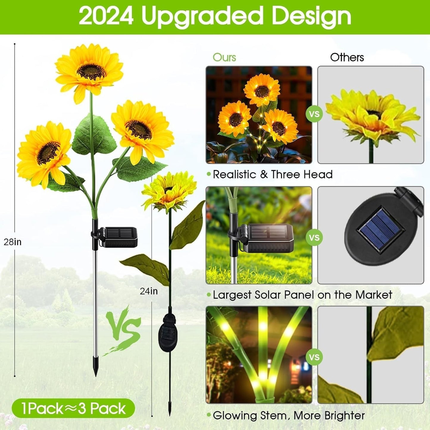 Solar Sunflower Lights for Outdoor Garden and Party Decor