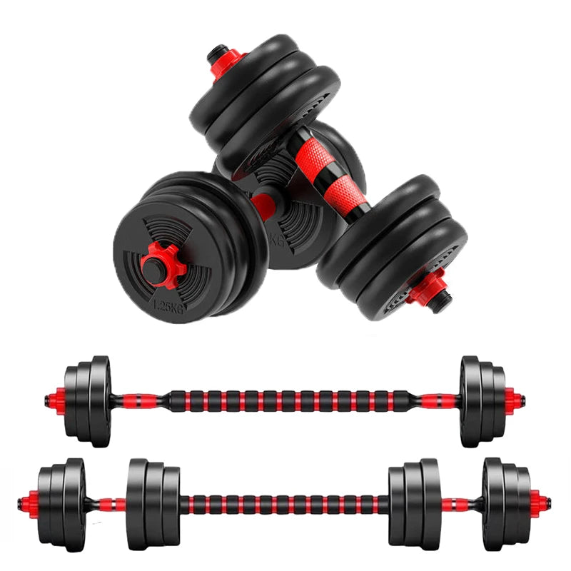 Adjustable Dumbbell Barbell Set With Anti Slip Grip