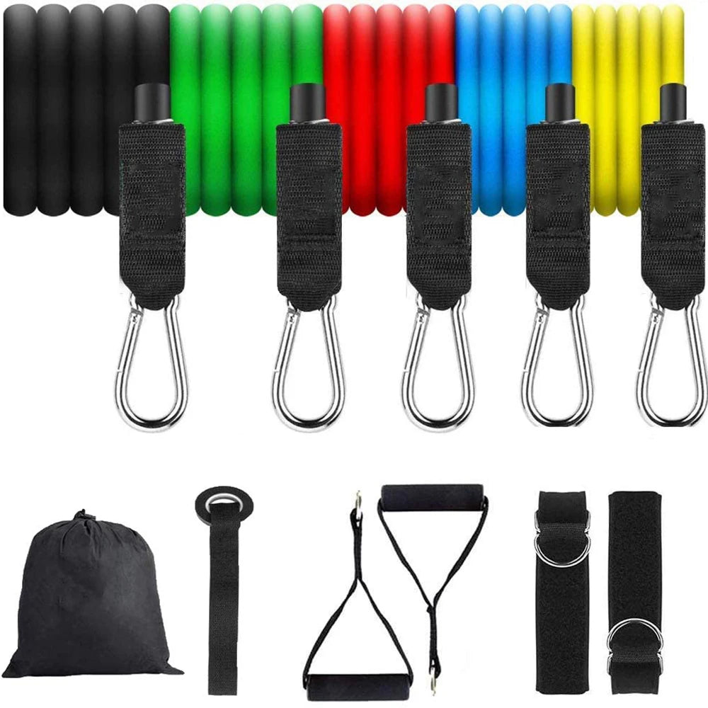 KUUBEED Latex Resistance Bands Set 11 In 1 Fitness Kit
