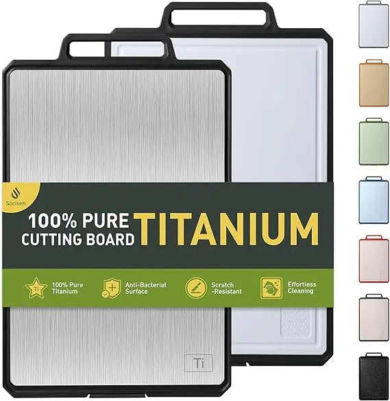 Titanium Cutting Board With Handle For Kitchen Chopping