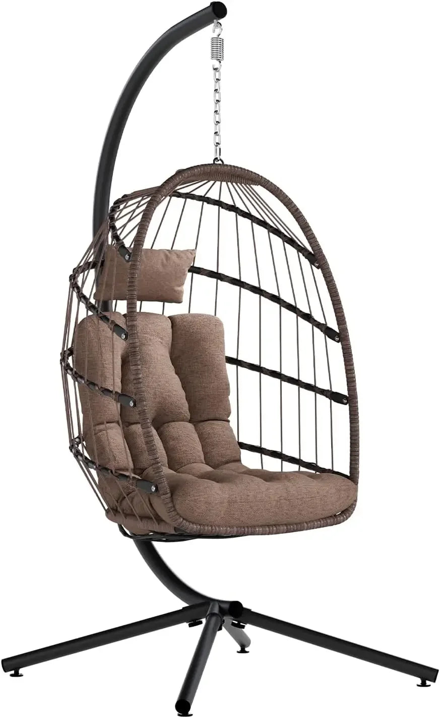 HUANZHUANG Egg Chair Outdoor Swing With Stand Cushion