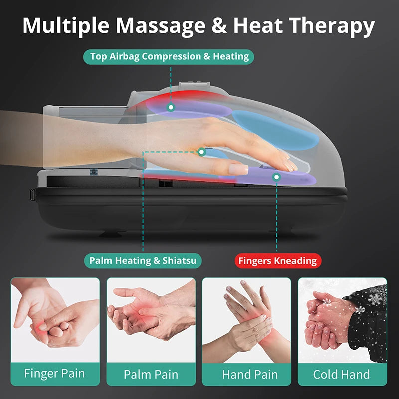 Wireless Hand Massager With Air Compression And Heat