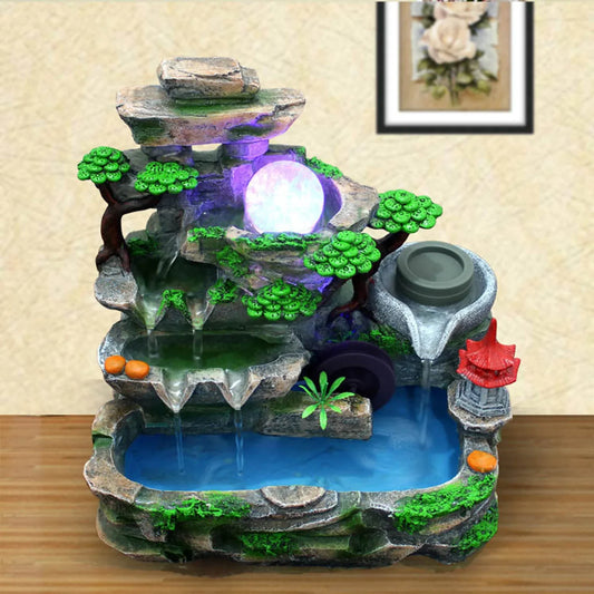 Hignconcerned Resin Indoor Waterfall Tabletop Fountain