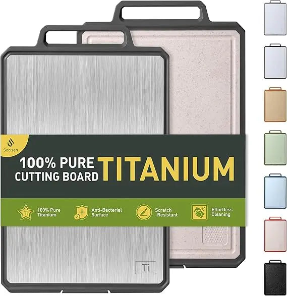 Titanium Cutting Board With Handle For Kitchen Chopping