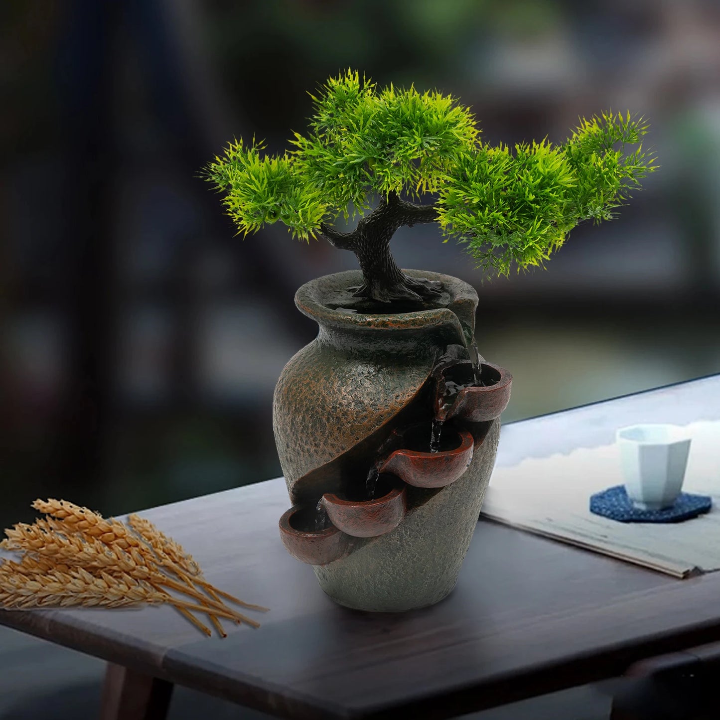 Mini Waterfall Tabletop Fountain Indoor Relaxation Feature