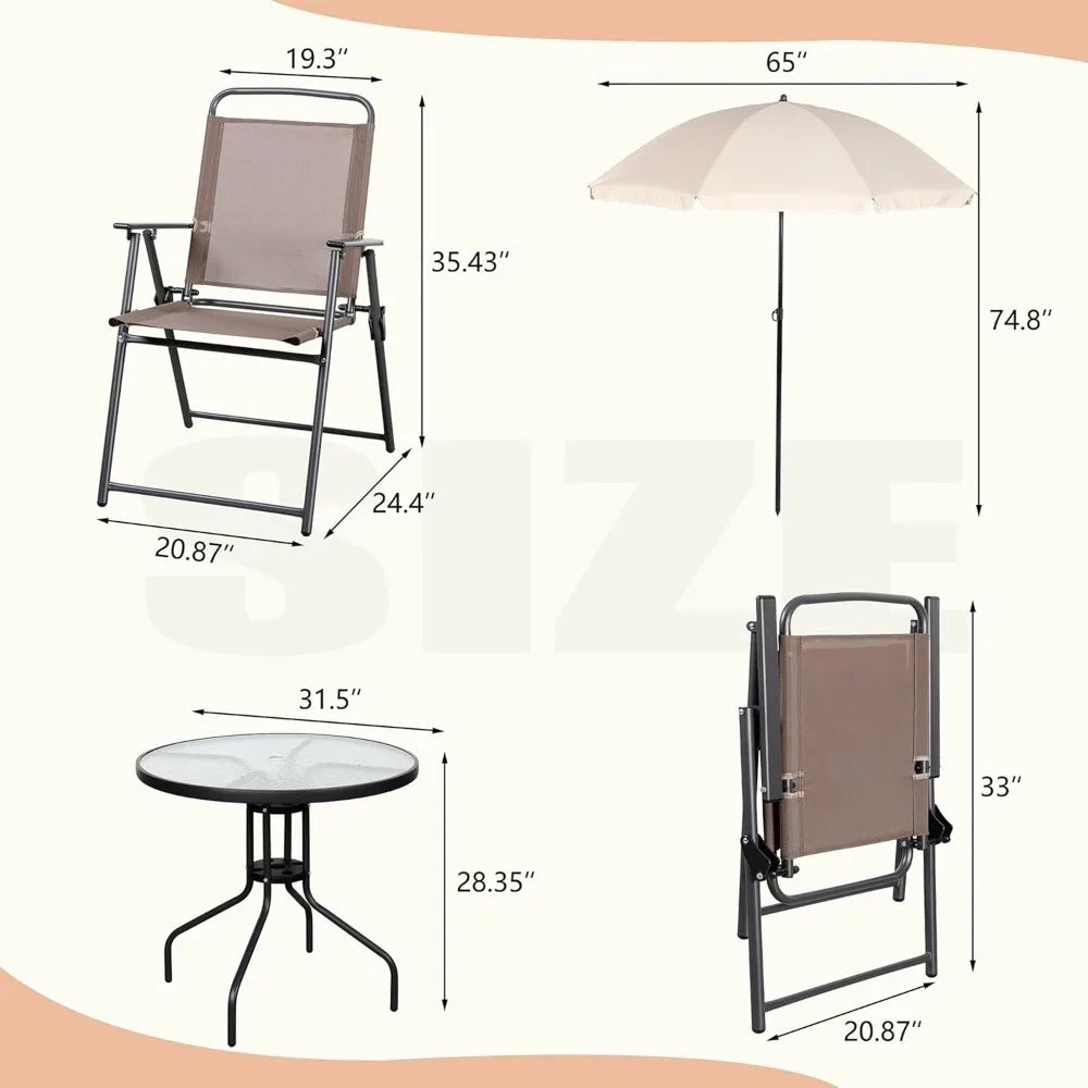Angduo Folding Patio Dining Set All Weather Furniture
