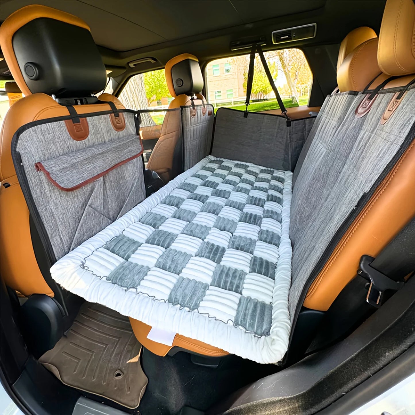 PETRAVELCN Dog Bed Warm Mat For Car Seat Cover Plaid