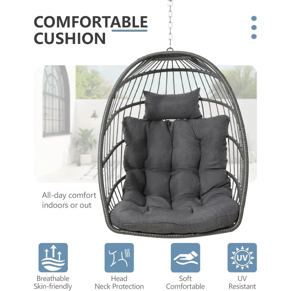 HUANZHUANG Egg Chair Outdoor Swing With Stand Cushion