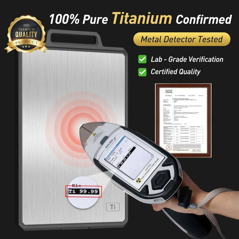 Titanium Cutting Board With Handle For Kitchen Chopping