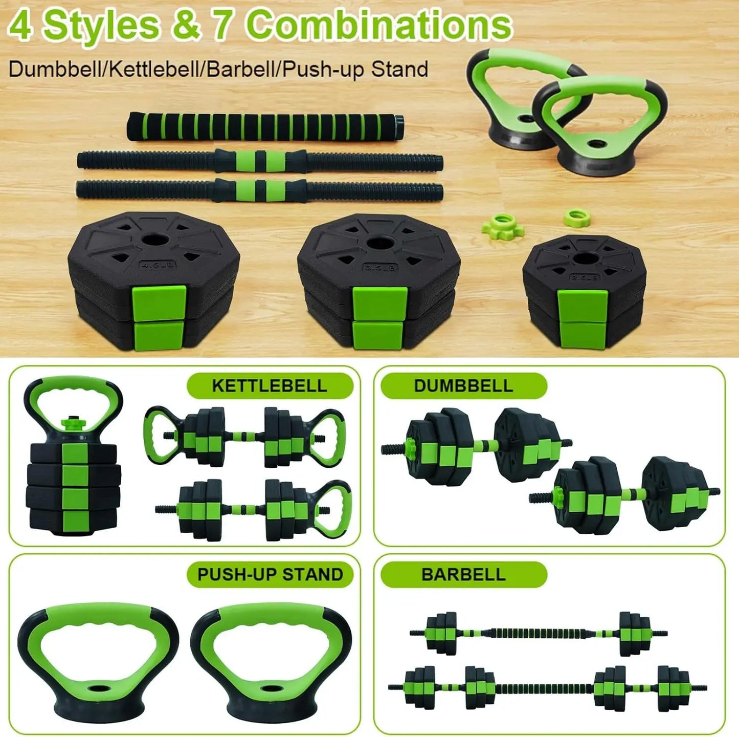HiMISS 4 In 1 Adjustable Kettlebell Set For Home Gym