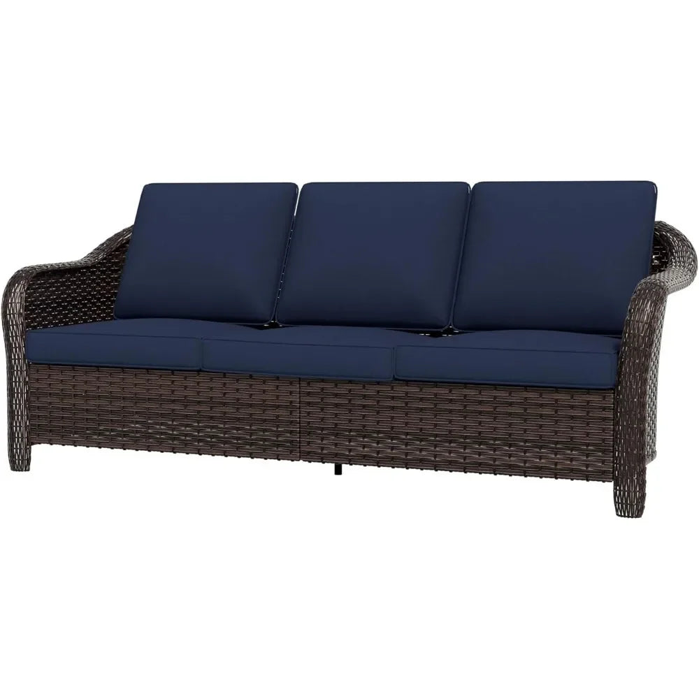 General Use Outdoor Wicker Sofa All Weather Patio Rattan