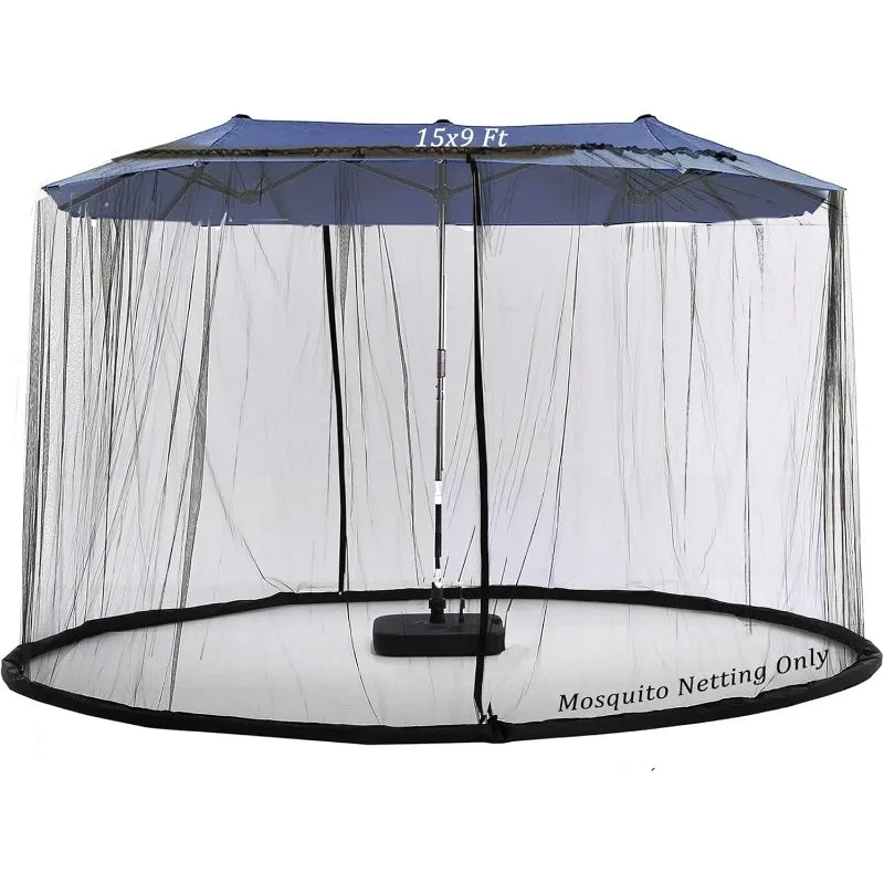 Mosquito Netting For Patio Umbrella With Double Zipper