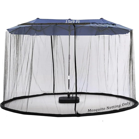 Mosquito Netting For Patio Umbrella With Double Zipper