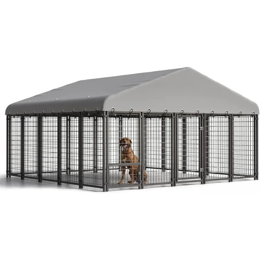 MKDK Outdoor Heavy Duty Dog Kennel Double Lock Cage