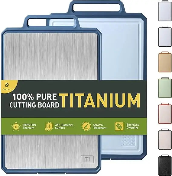 Titanium Cutting Board With Handle For Kitchen Chopping