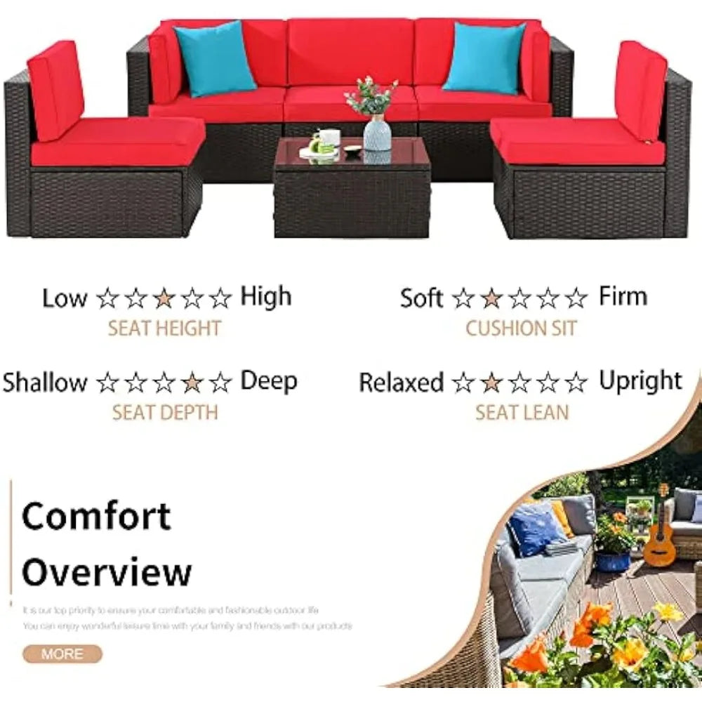 Outdoor All Weather Rattan Sectional Patio Sofa Set