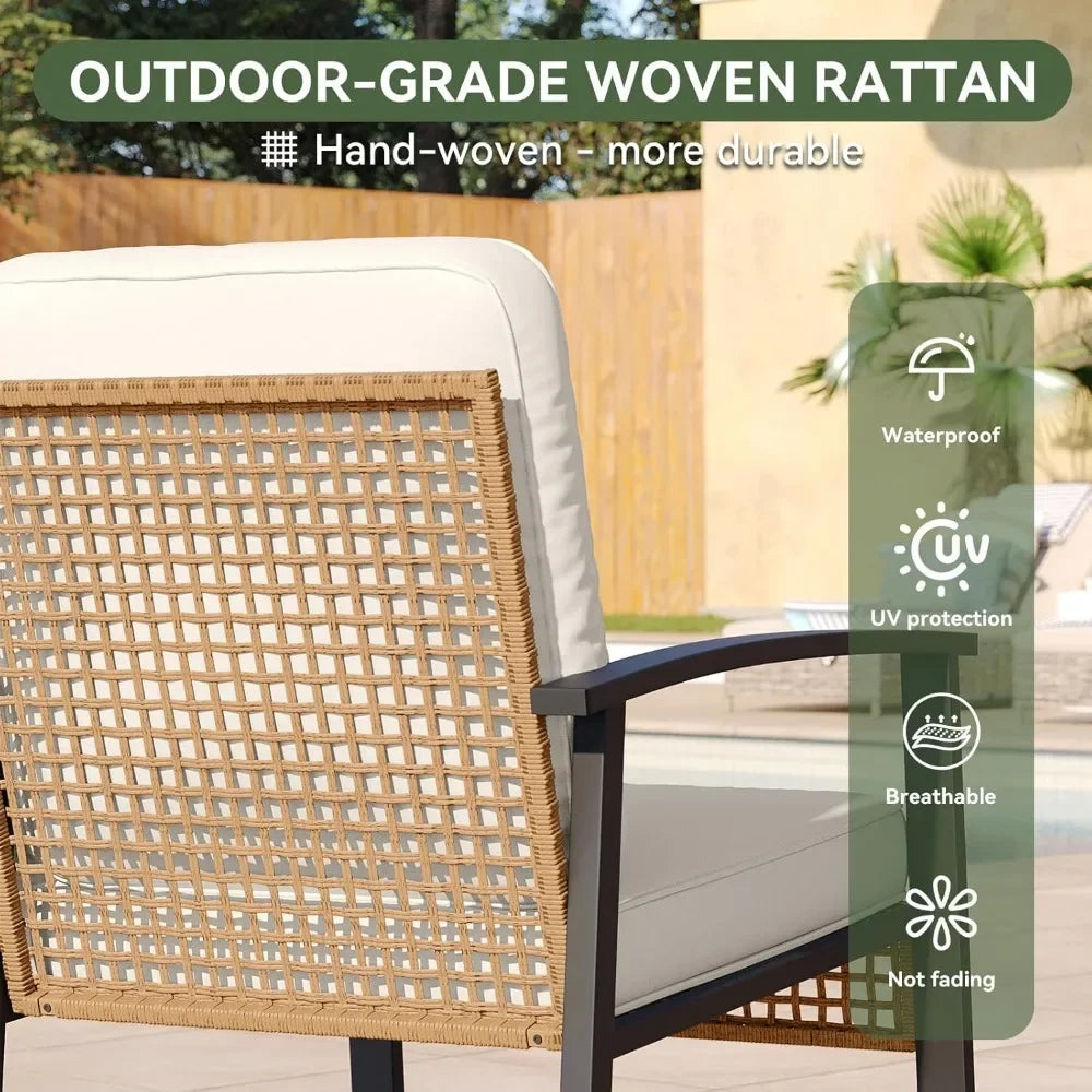 Outdoor Wicker Rocking Bistro Set With Coffee Table