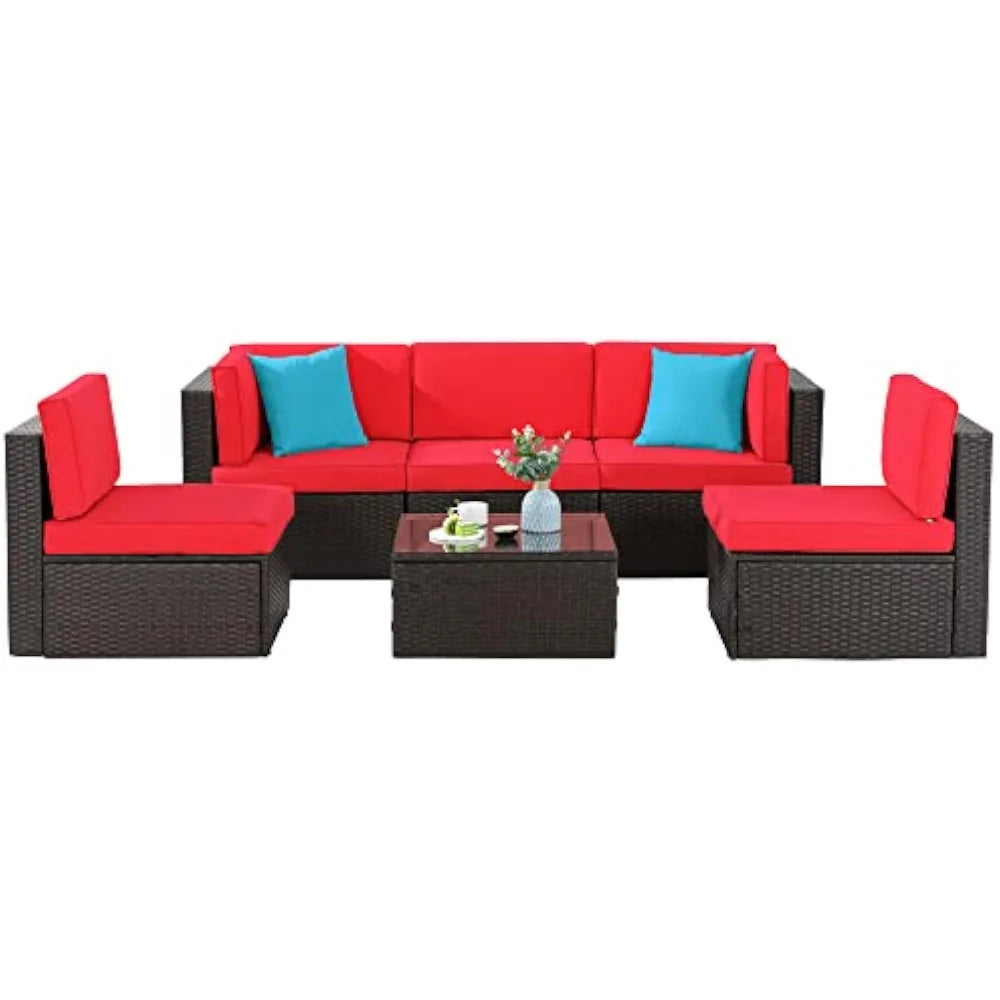 Outdoor All Weather Rattan Sectional Patio Sofa Set