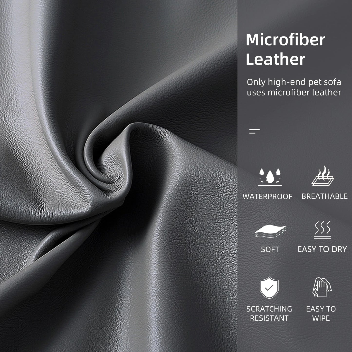 BINGOPAWCN Elevated Dog Bed Sofa with Microfiber Leather