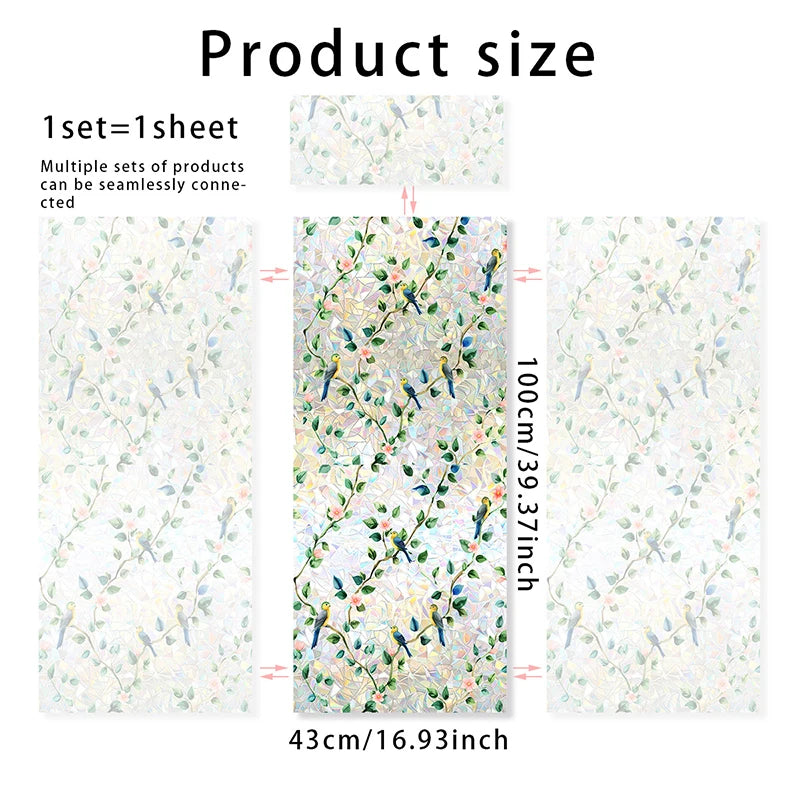 Prismatic Window Film Cling Sun Catcher Decor For Home