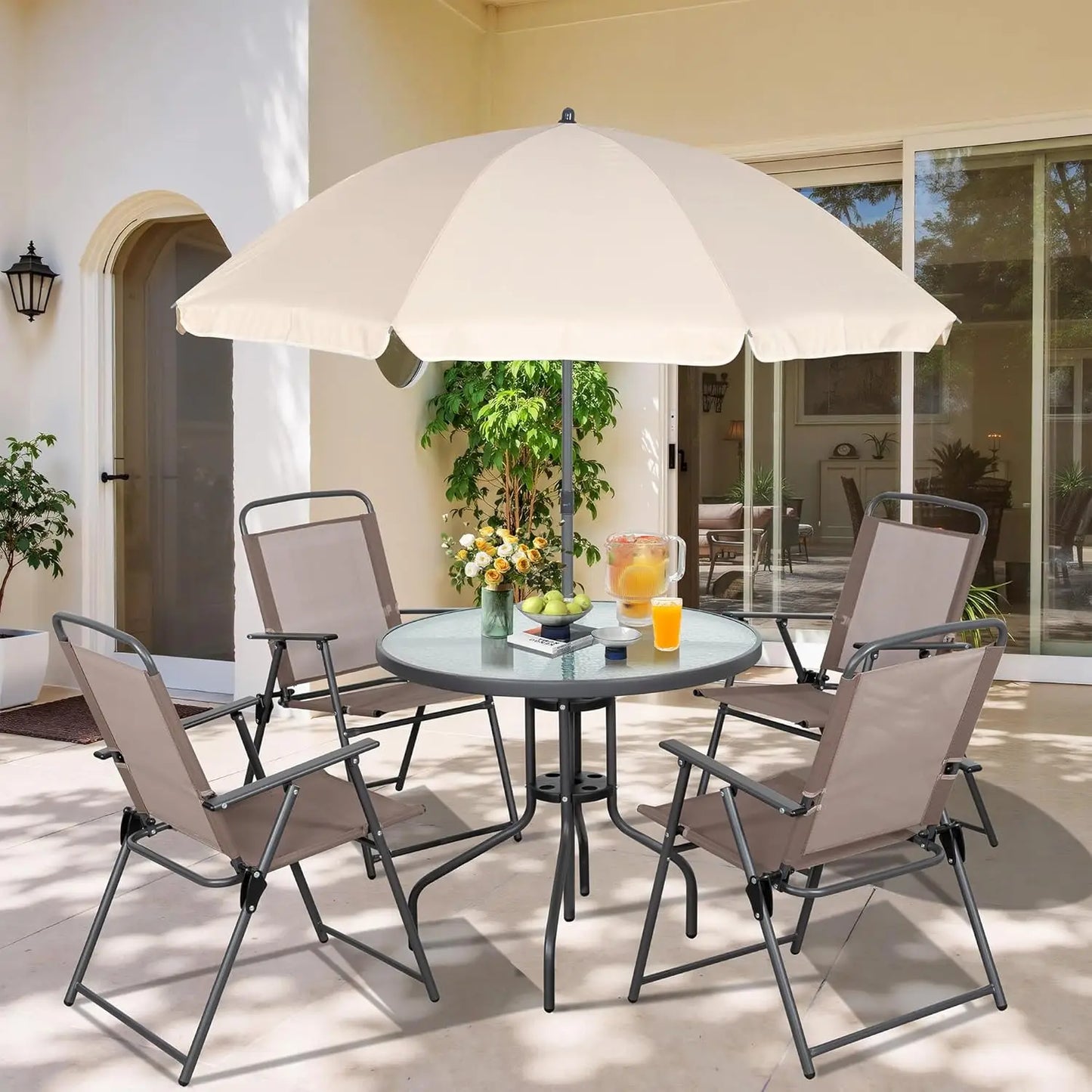 Angduo Folding Patio Dining Set All Weather Furniture