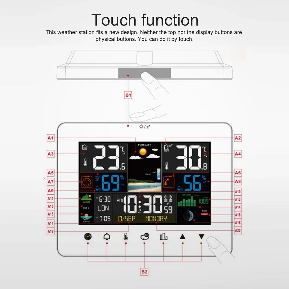 Wireless Weather Station With Atomic Clock Humidity And Air Pressure