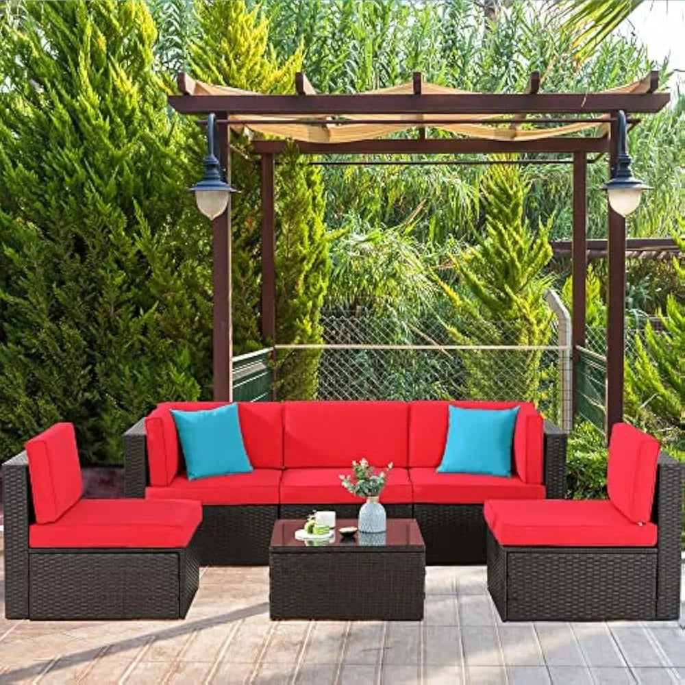Outdoor All Weather Rattan Sectional Patio Sofa Set