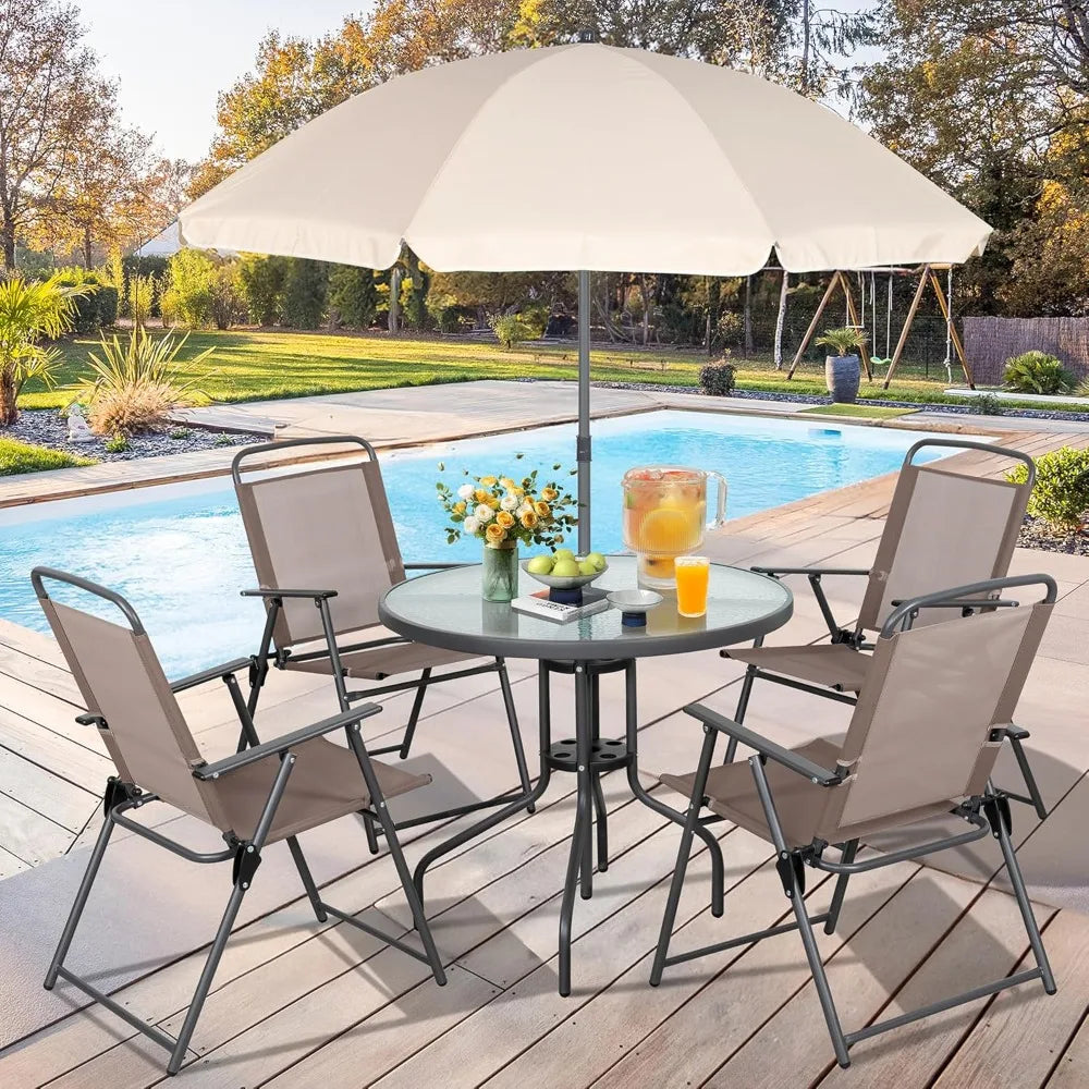 Angduo Folding Patio Dining Set All Weather Furniture