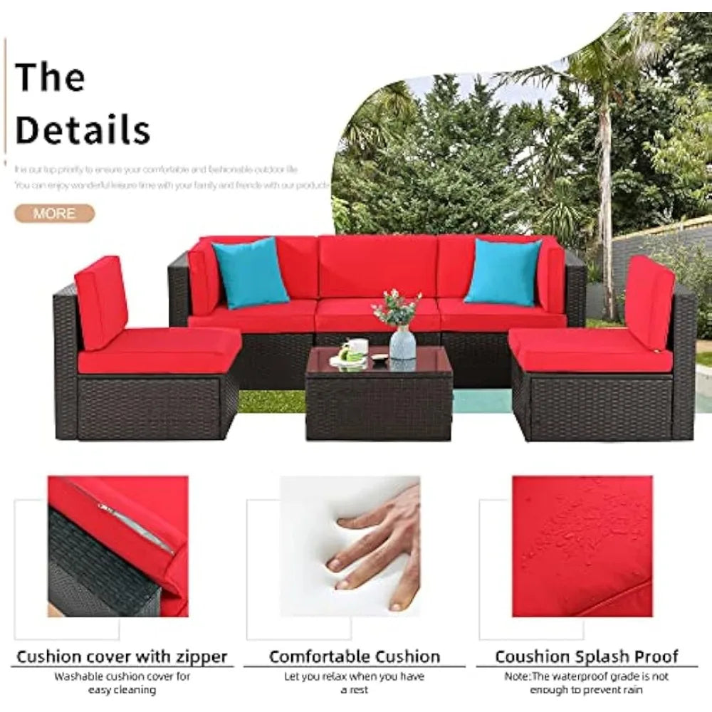 Outdoor All Weather Rattan Sectional Patio Sofa Set