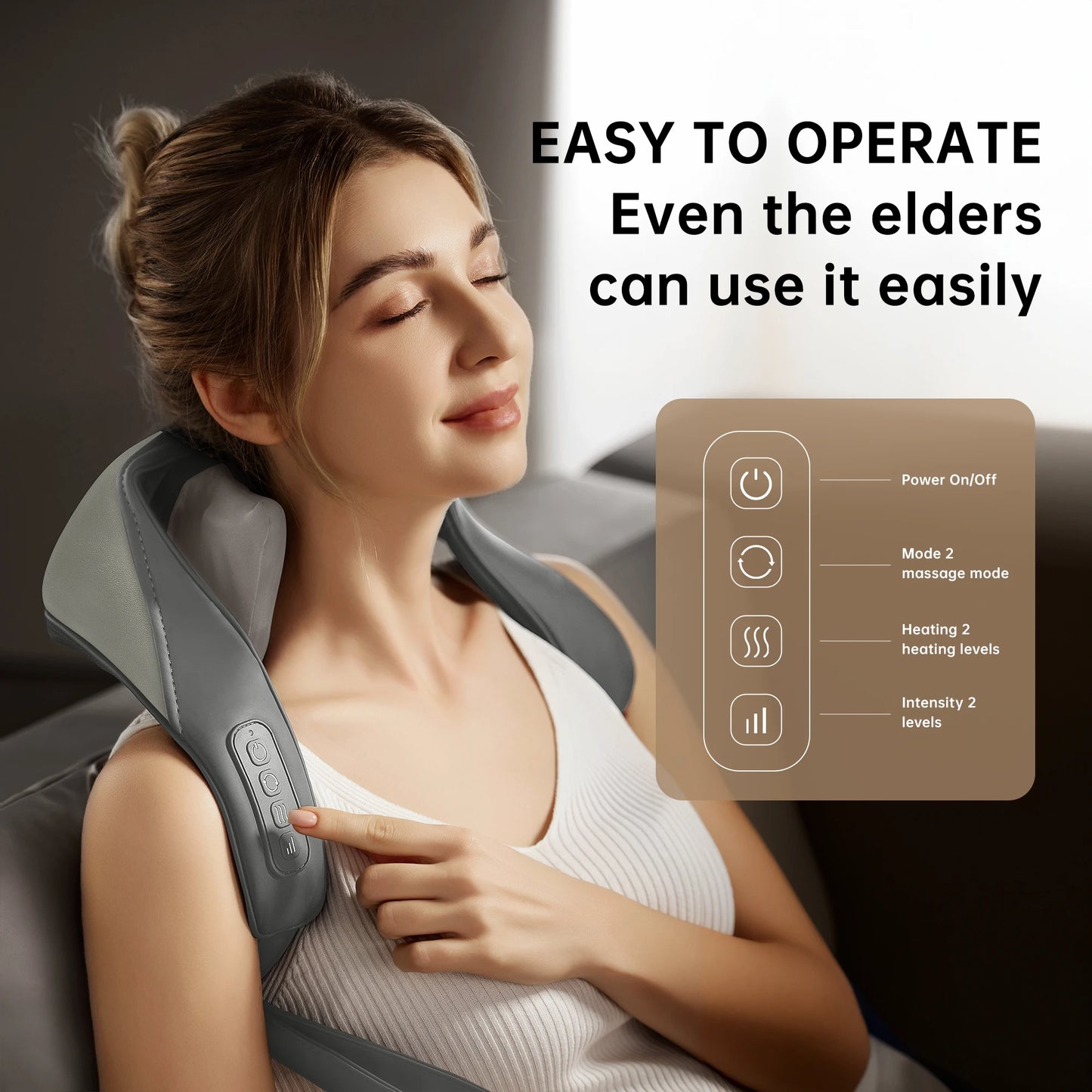 Heated Neck And Shoulder Massager Shawl With 6D Heads