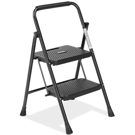 JHK Folding Step Ladder Stool With Anti Slip Pedals 800 Lbs