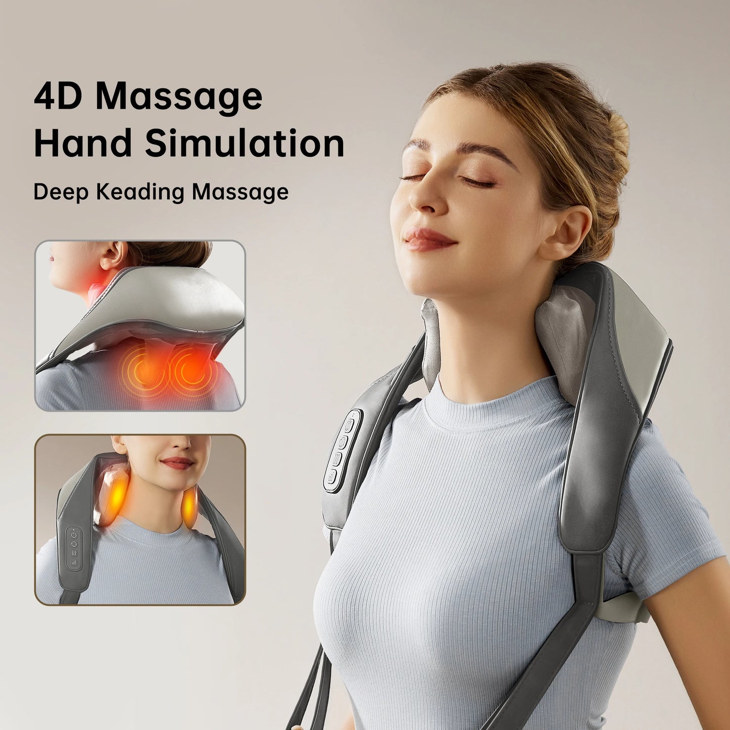 Heated Neck And Shoulder Massager Shawl With 6D Heads