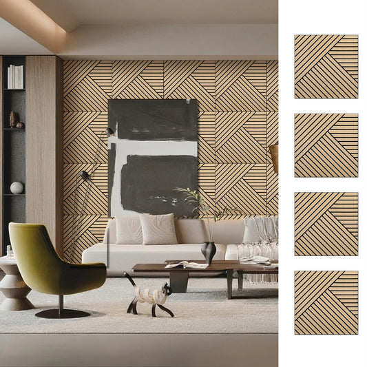 Self Adhesive Acoustic Wood Slat Panels For Noise Reduction