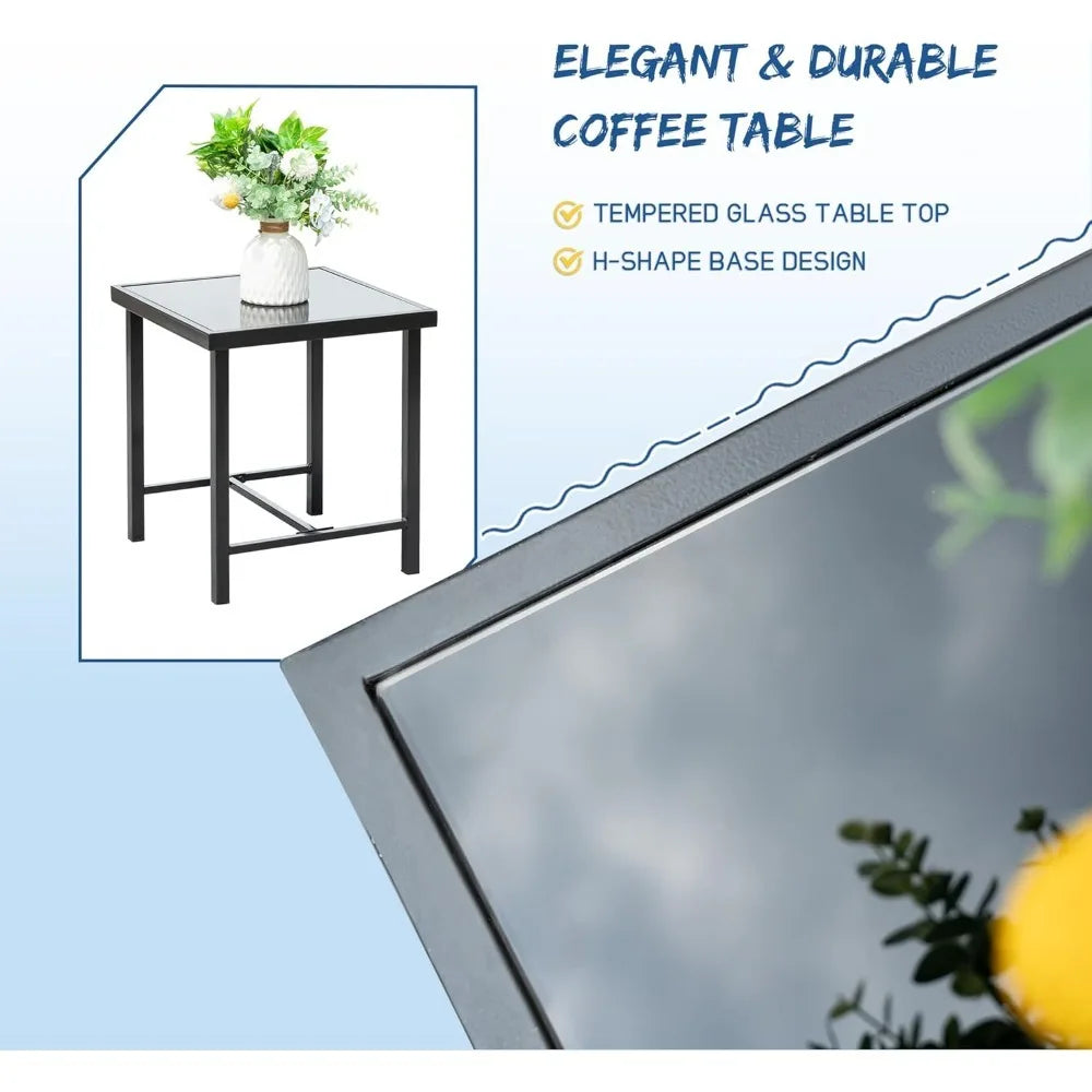 Angduo Rocking Wicker Bistro Set Outdoor Patio Furniture