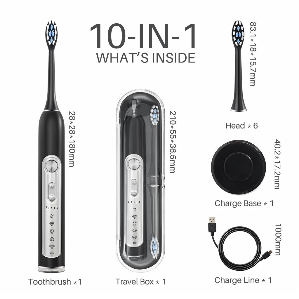 Subort S7 Super Sonic Electric Toothbrush IPX7 Waterproof ReplaceableHeads Advanced