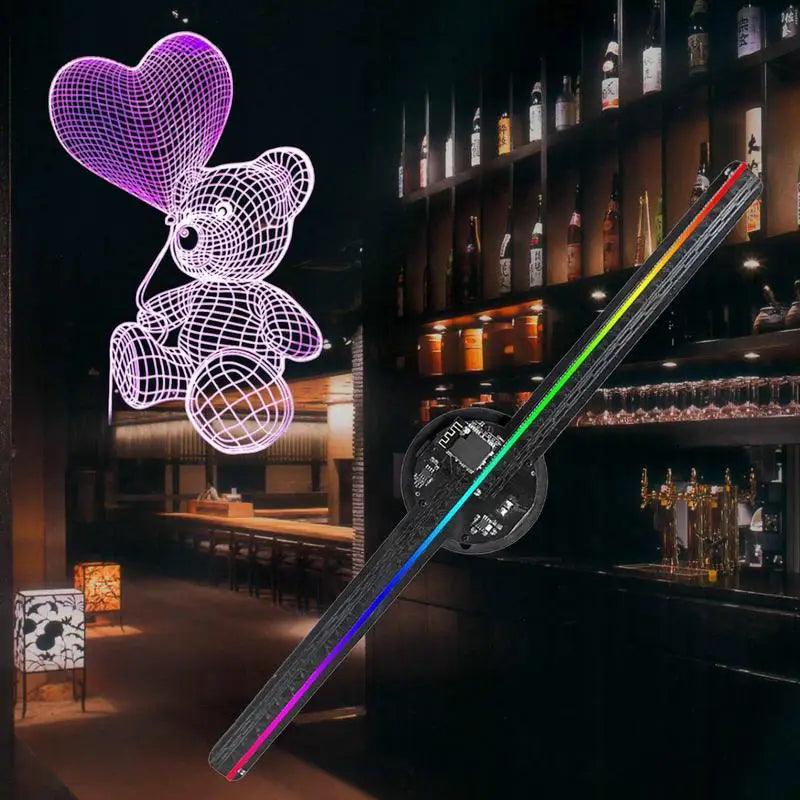 High-concerned 3D Hologram LED Fan Projector Advertising Display For Christmas Halloween