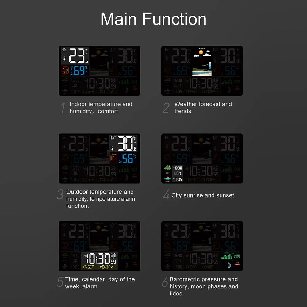 Wireless Weather Station With Atomic Clock Humidity And Air Pressure