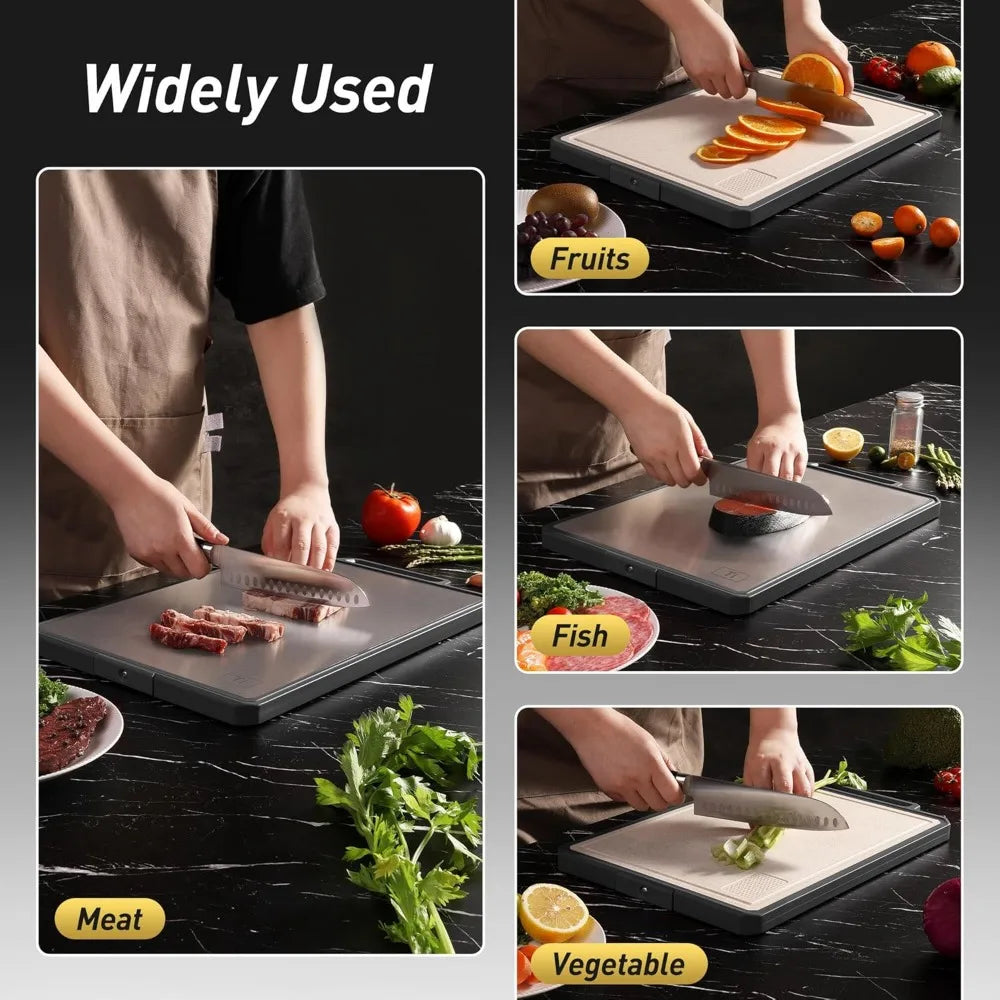 Titanium Cutting Board With Handle For Kitchen Chopping