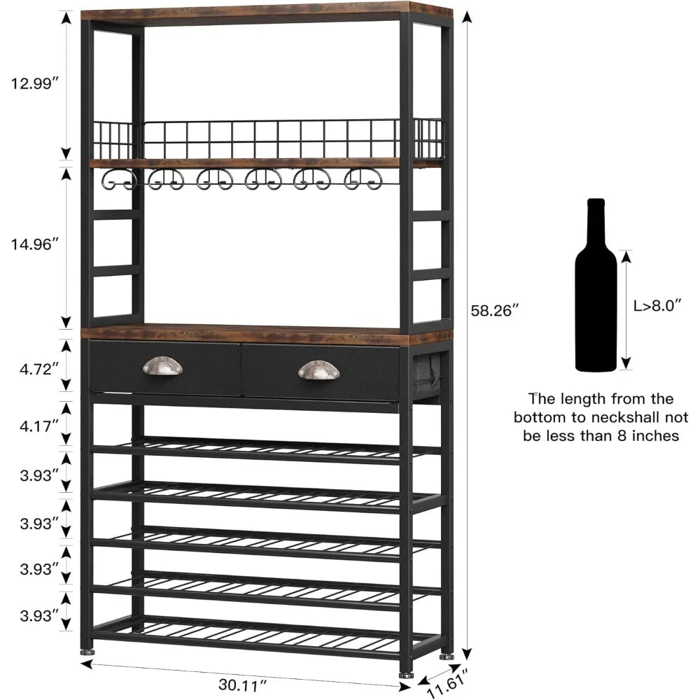 DAFIFY Freestanding 6 Tier Wine Cabinet With Storage