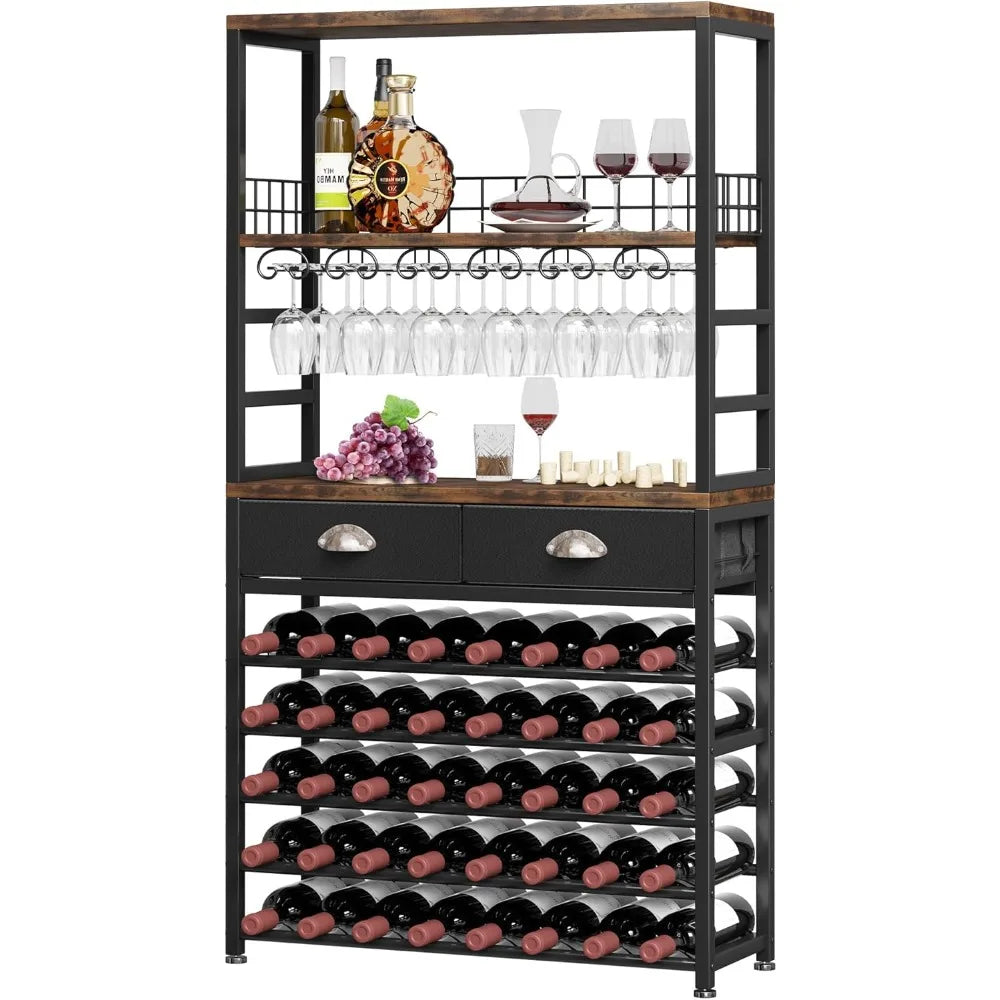 DAFIFY Freestanding 6 Tier Wine Cabinet With Storage
