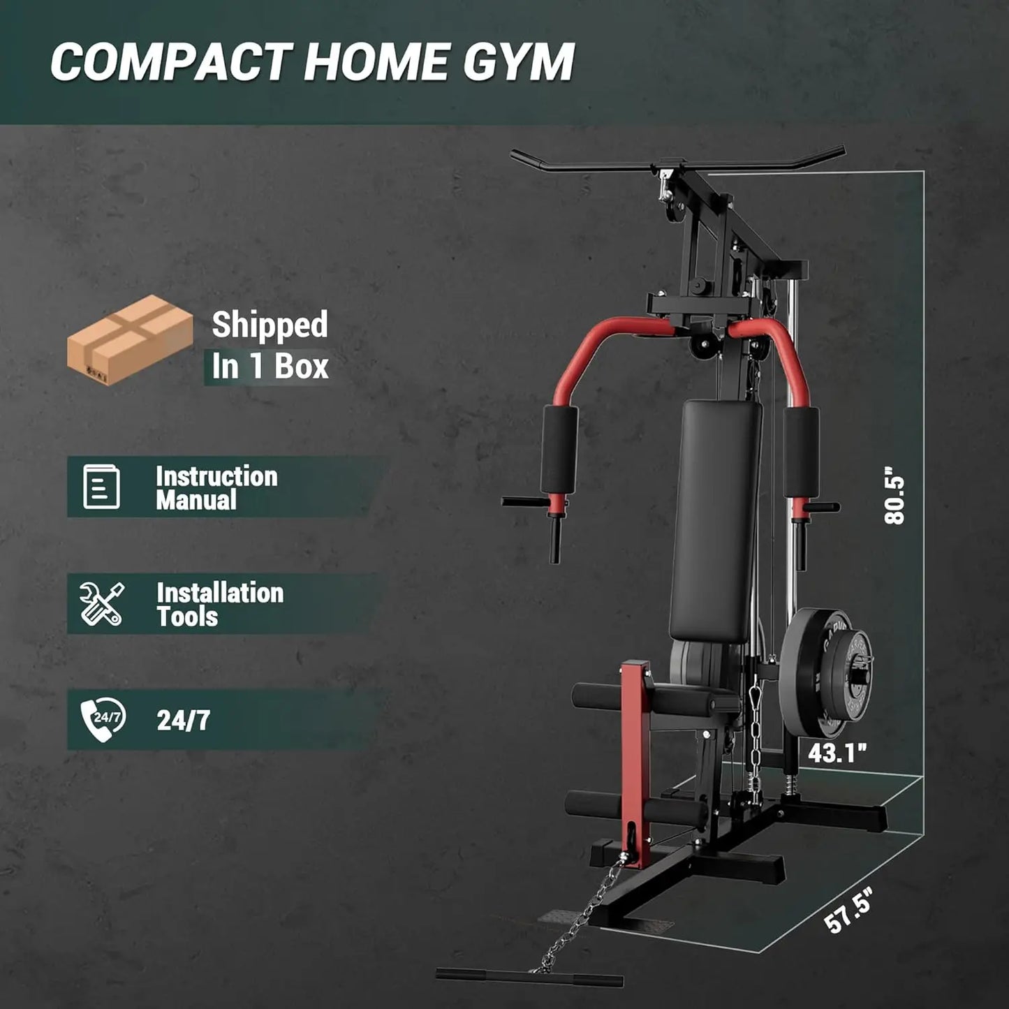 HiMISS Home Gym Machine Full Body Pulley Workout Station