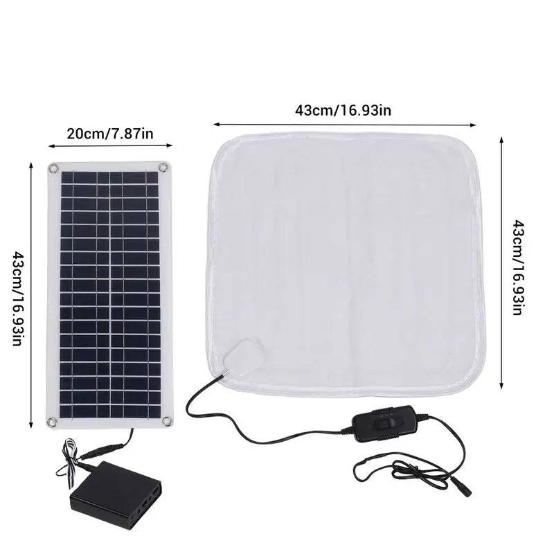 Liilaimic Solar Pet Heating Pad 100W Waterproof Warming Bed