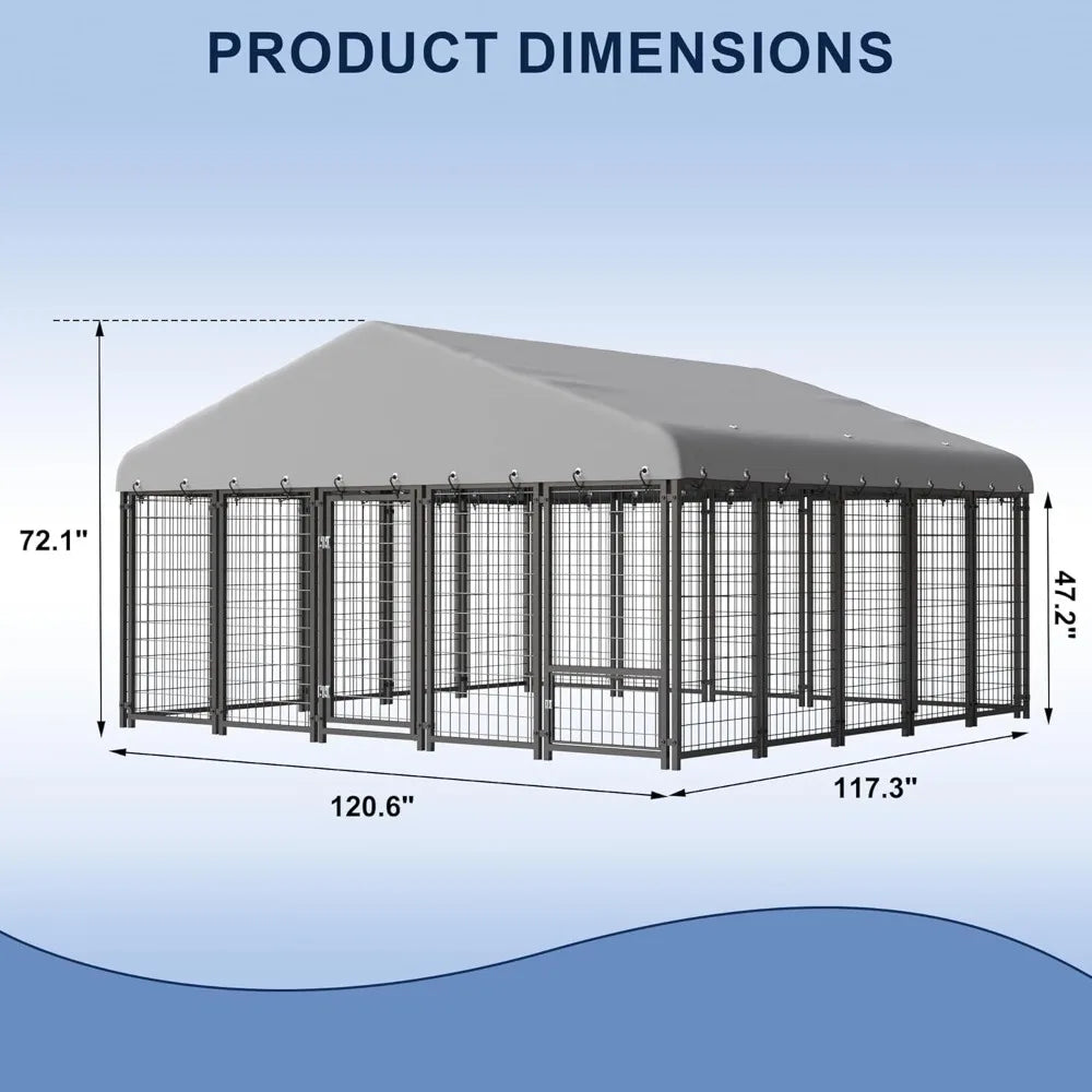 MKDK Outdoor Heavy Duty Dog Kennel Double Lock Cage