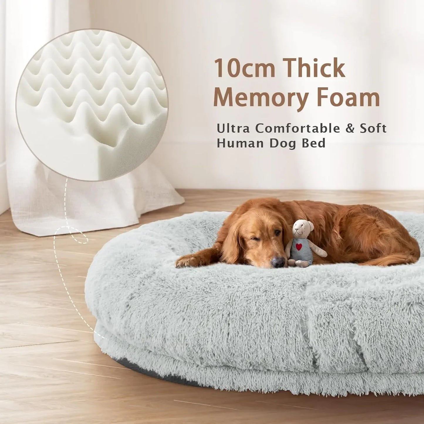 XMSJH Memory Foam Human Dog Bed For Adults And Pets