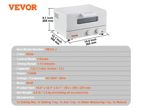 VEVOR Five In One Steam Oven Toaster Convection Countertop
