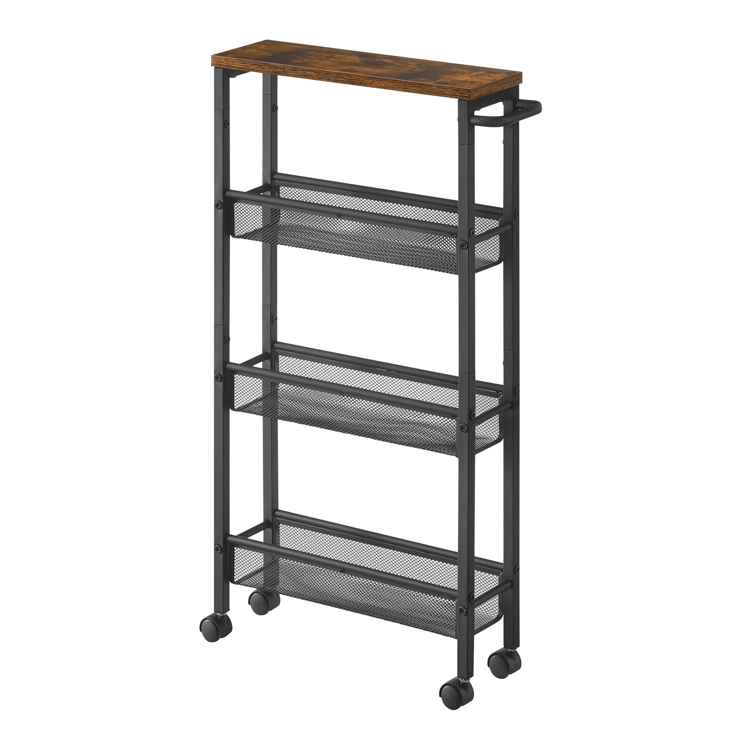 VASAGLE Slim Rolling Cart 4 Tier Narrow Kitchen Storage